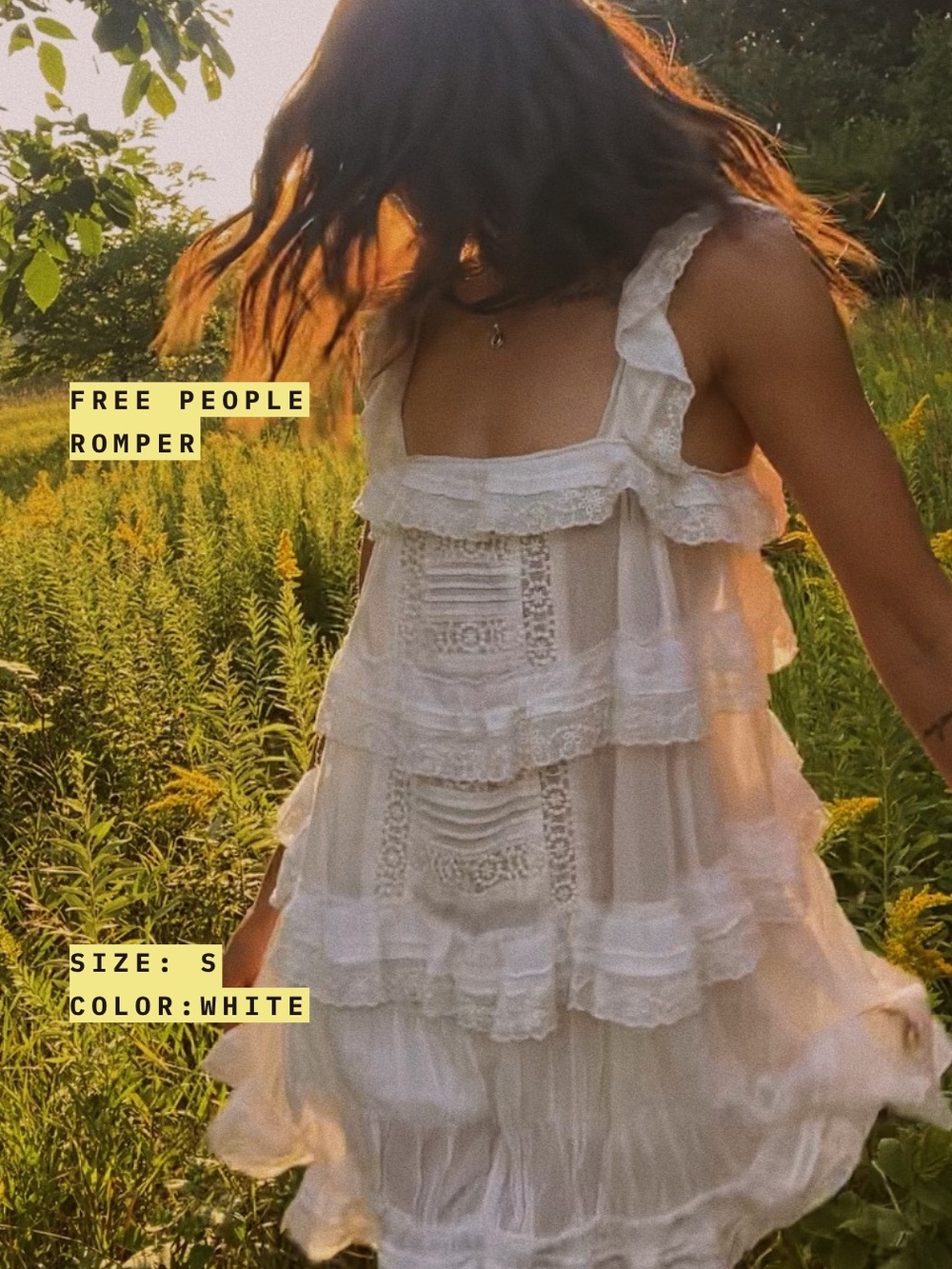 Free People White Tiered Lace Romper Dress SOLD OUT ONLINE